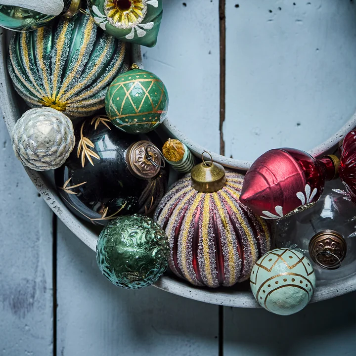 House Doctor - Mach Ornement, Ø 4 cm, vert foncé / vert menthe