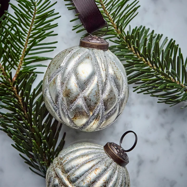 House Doctor - Rhomb Ornements, Ø 7,5 cm, argent antique