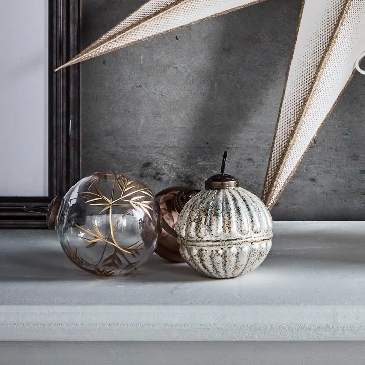 House Doctor - Rhomb Ornements, Ø 7,5 cm, argent antique