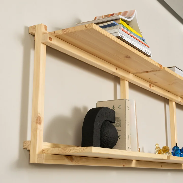 Karup Design - Groove Étagère murale, Wide, H 47,5 x 192 cm, pin naturel