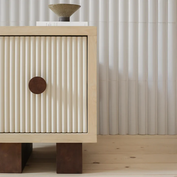 Nobodinoz x Heju - Table de nuit H 52 cm, frêne naturel