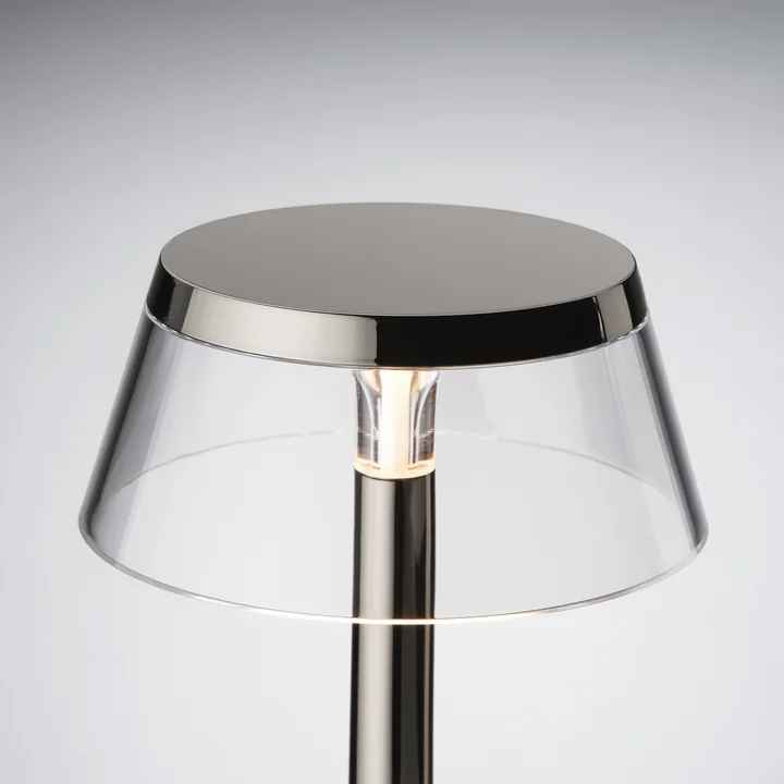 Flos - Bon jour Unplugged Lampe de table à accu, Color Tune, black chrome
