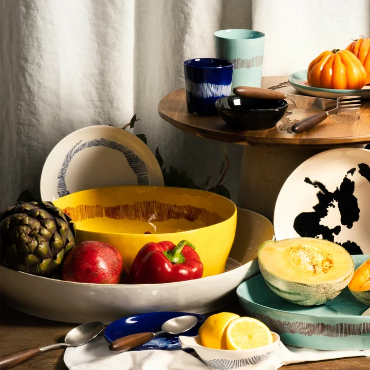 Serax - Feast saladier, jaune / rouge rayures