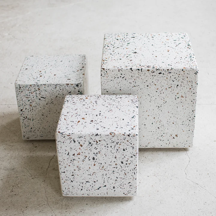 Serax - Tables d'appoint Pawn Terrazzo, blanc