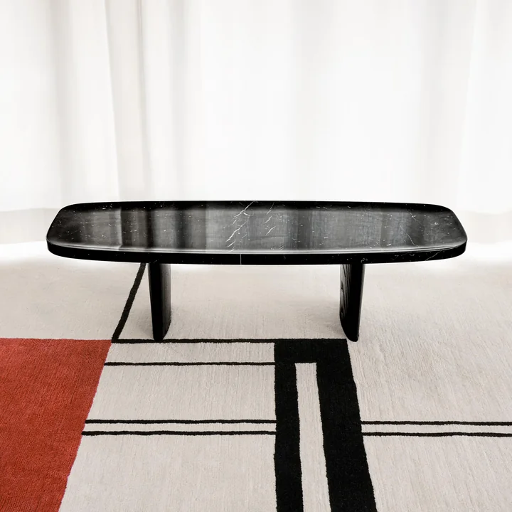 ClassiCon - Matéria table d'appoint, 110 x 39 cm, marbre Nero Marquina / noir