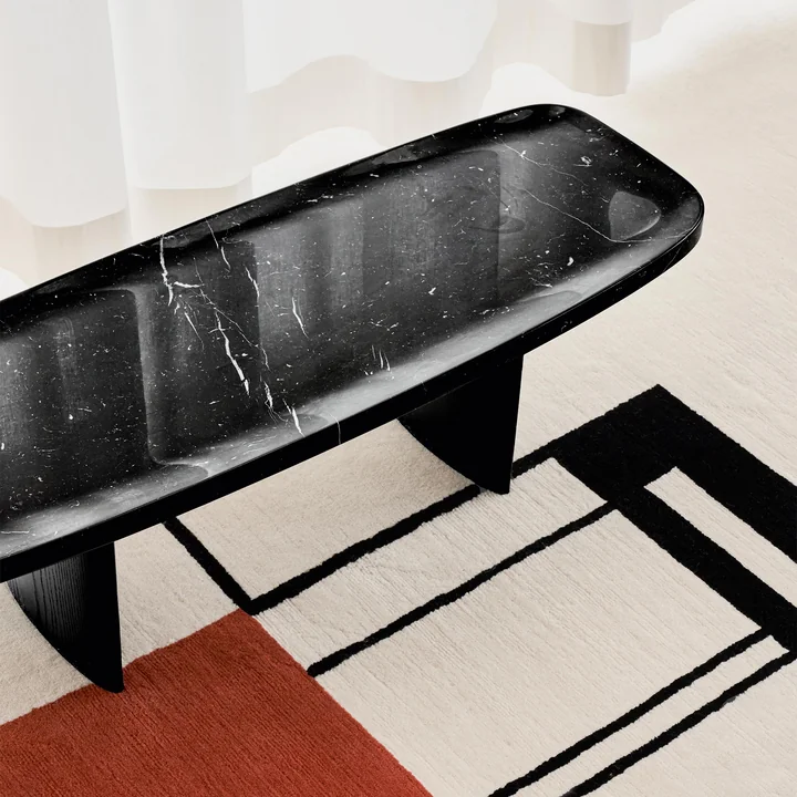 ClassiCon - Matéria table d'appoint, 110 x 39 cm, marbre Nero Marquina / noir