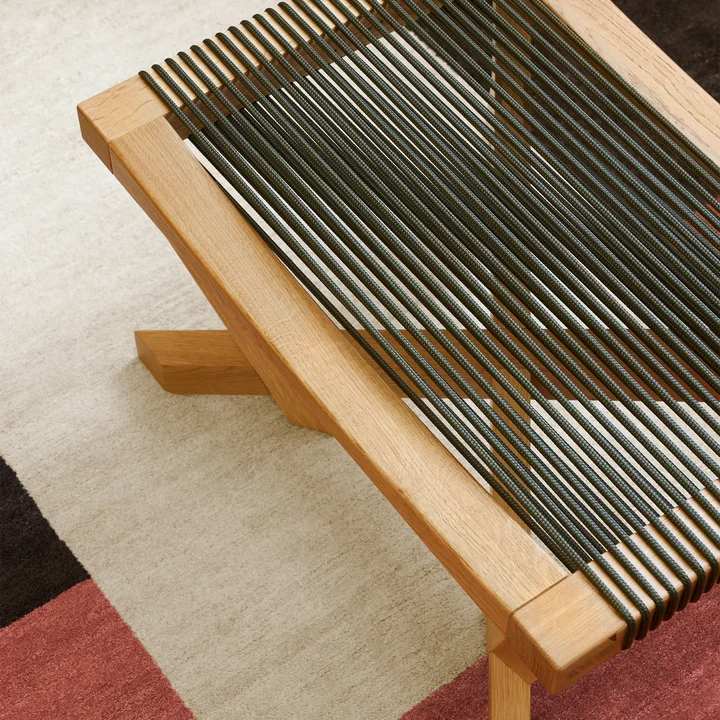 ClassiCon - Volkshaus tabouret, chêne naturel / vert forêt