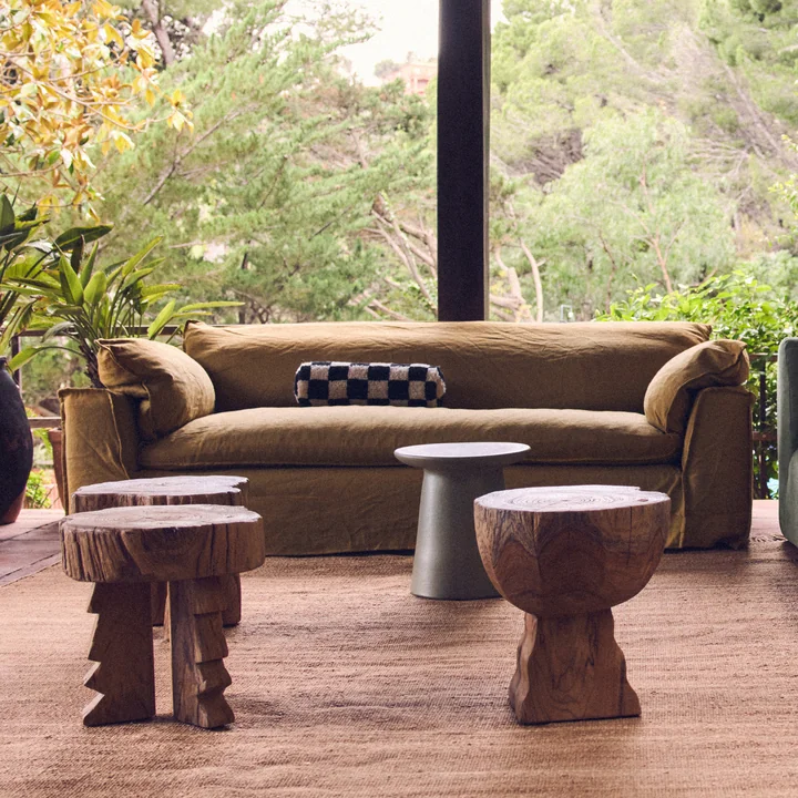 HKliving - Nomad canapé, lin / burnt ochre