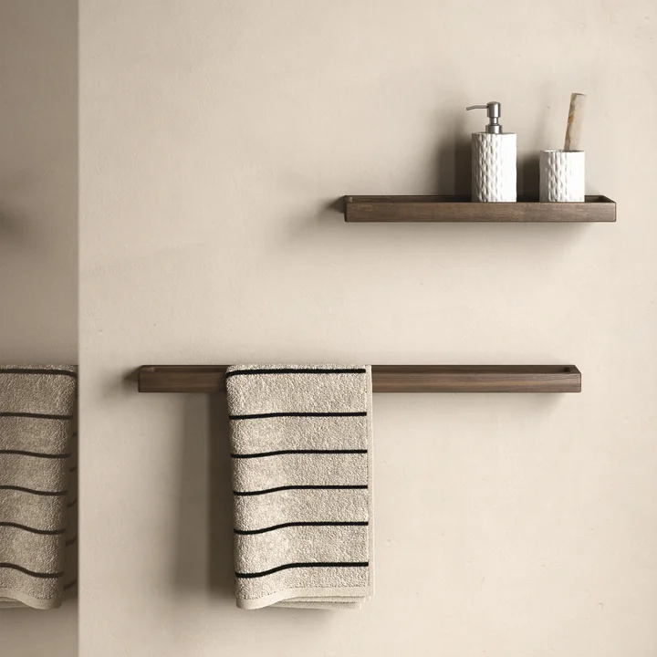 Andersen Furniture - Porte-serviettes simple et étagère murale, frêne teinté foncé