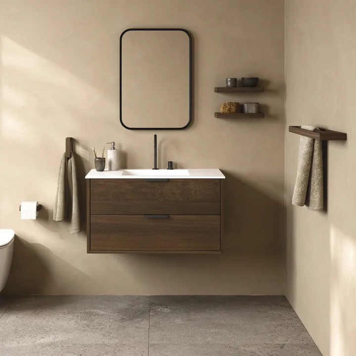 Andersen Furniture - Porte-serviettes et étagère murale 10, frêne teinté foncé