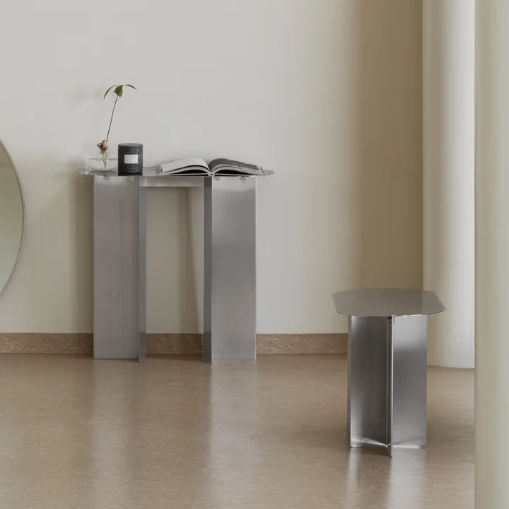 Blomus - Oru Sideboard et banc, acier inoxydable mat