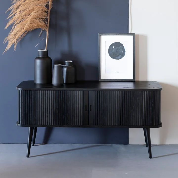 Zuiver - Barbier Sideboard avec portes coulissantes, noir