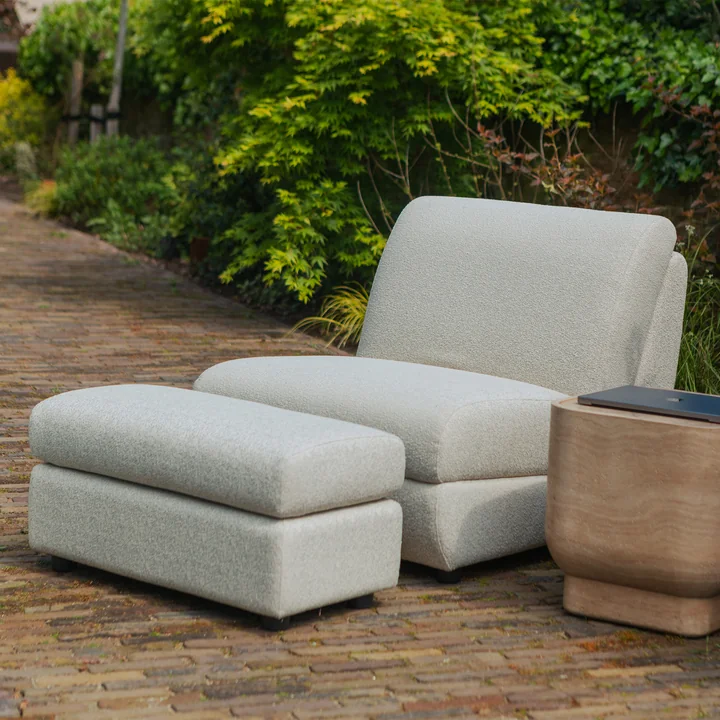 Zuiver - Mississippi Outdoor Tabouret et Lounge Chair, beige