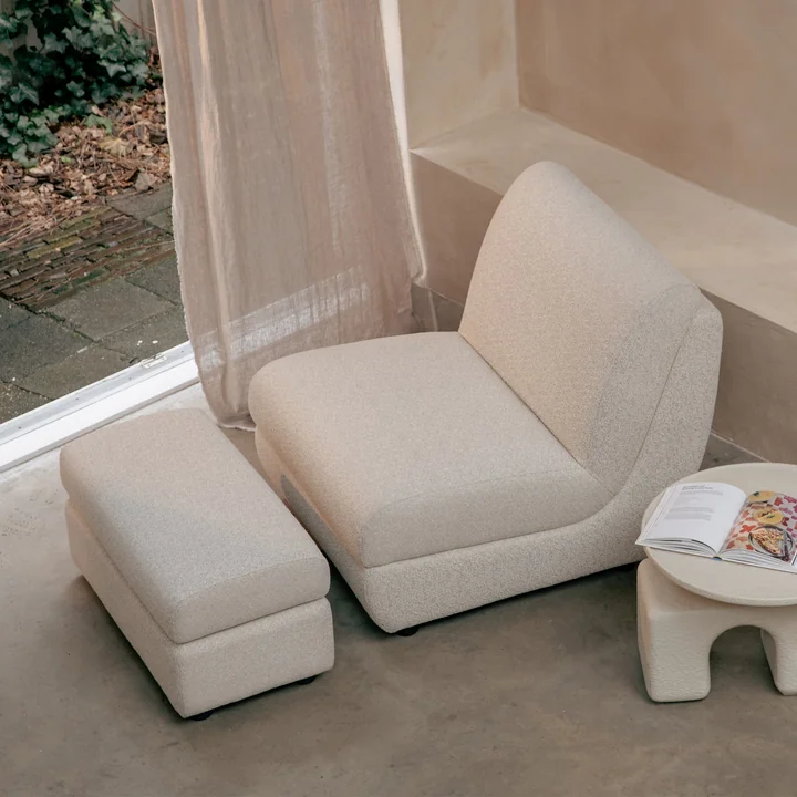 Zuiver - Mississippi Outdoor Tabouret et Lounge Chair, beige