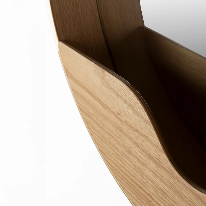 Zuiver - Round Wall Miroir mural, plaqué chêne