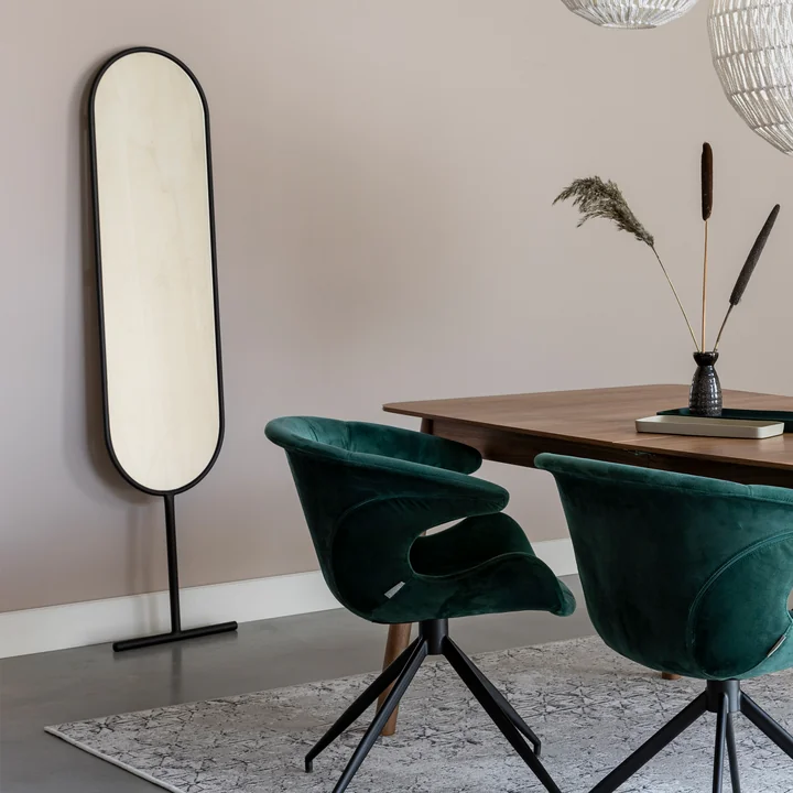 Zuiver - Tess Miroir sur pied ovale, noir