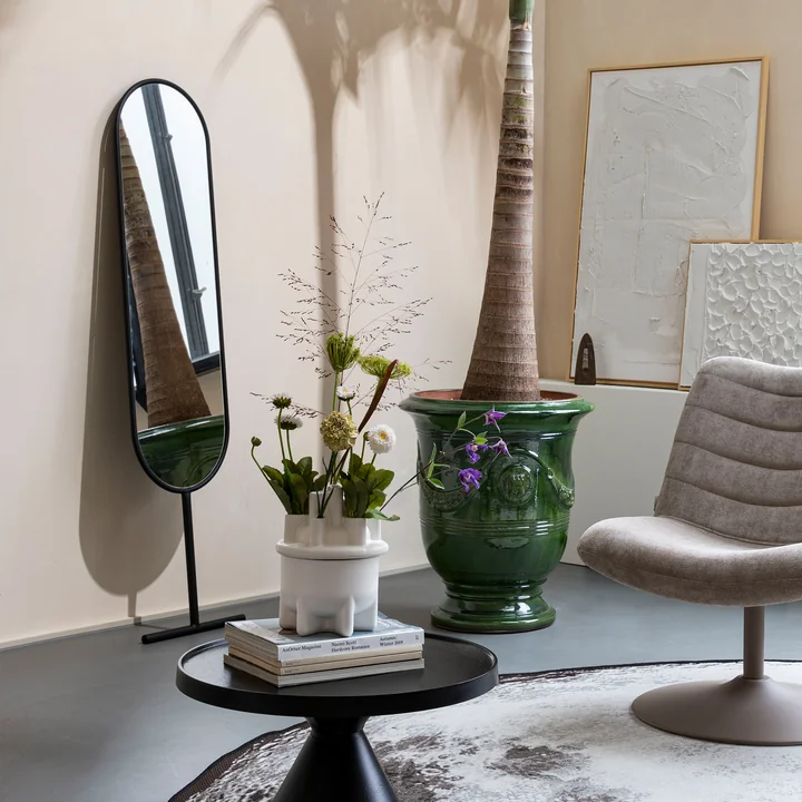 Zuiver - Tess Miroir sur pied ovale, noir