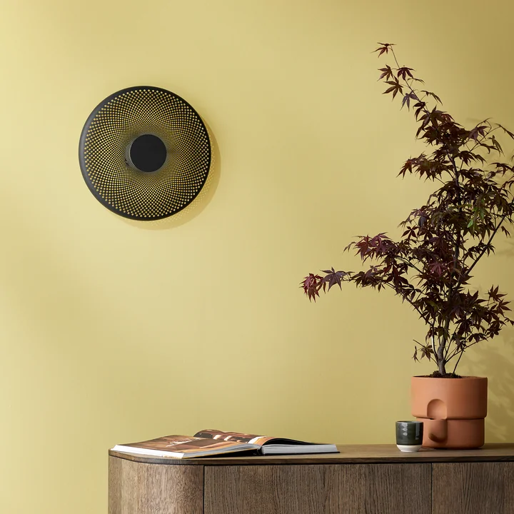 Northern - Glint LED Applique murale, small, blanc opalin / laiton, Ø 25 cm