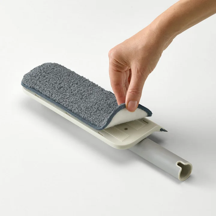 Joseph Joseph - CleanTech raclette et essuie-vitre en microfibre 2 en 1, stone