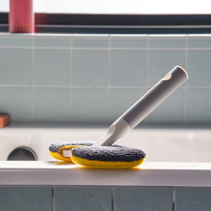 Joseph Joseph - CleanTech Balai à main en microfibres 2 en 1, light stone