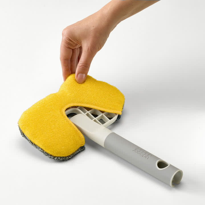 Joseph Joseph - CleanTech Balai à main en microfibres 2 en 1, light stone