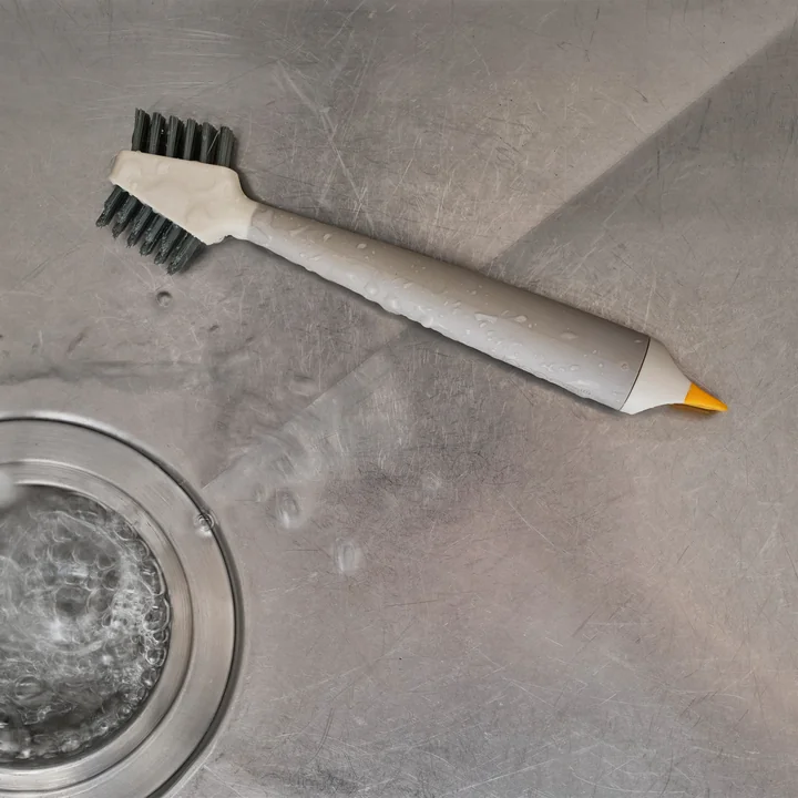 Joseph Joseph - CleanTech 3-en-1 Petite brosse de nettoyage avec manche, light stone