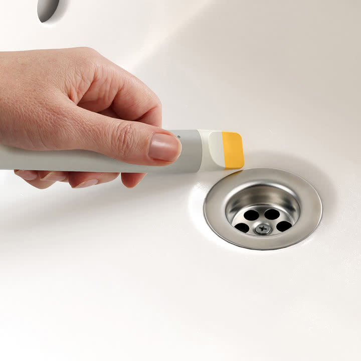 Joseph Joseph - CleanTech 3-en-1 Petite brosse de nettoyage avec manche, light stone