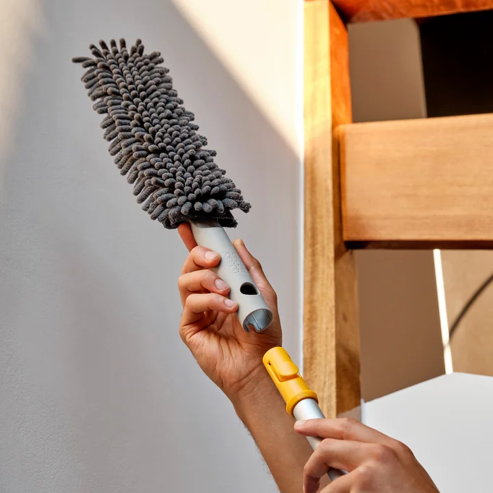 Joseph Joseph - CleanTech Balai à poussière en microfibres 3 en 1, light stone