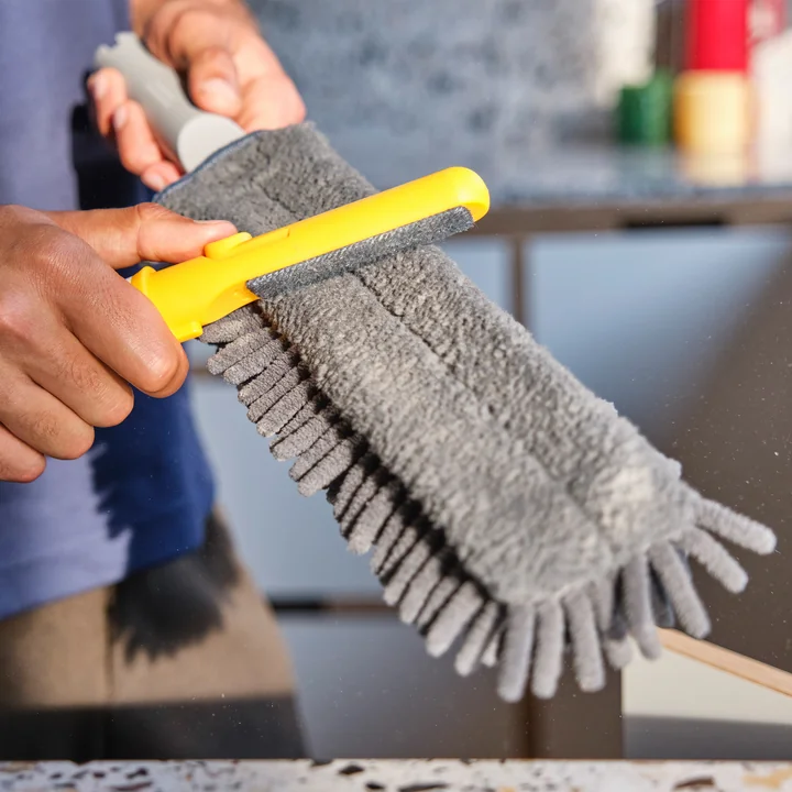 Joseph Joseph - CleanTech Balai à poussière en microfibres 3 en 1, light stone