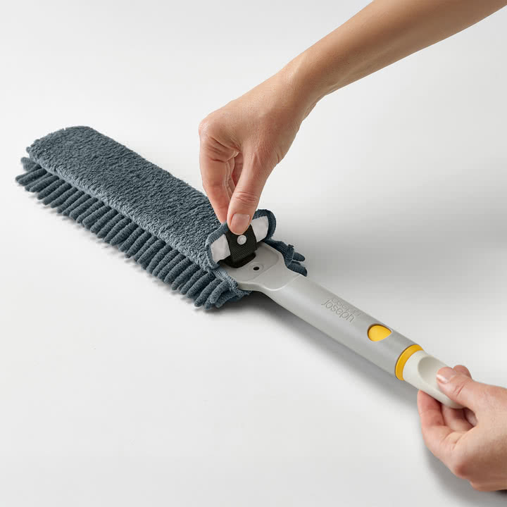 Joseph Joseph - CleanTech Balai à poussière en microfibres 3 en 1, light stone