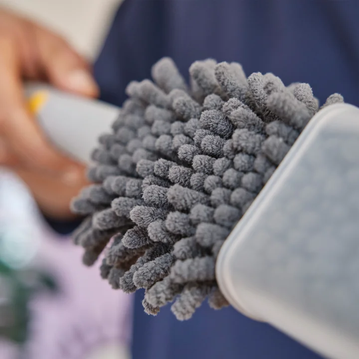 Joseph Joseph - CleanTech Balai à poussière en microfibres 3 en 1, light stone