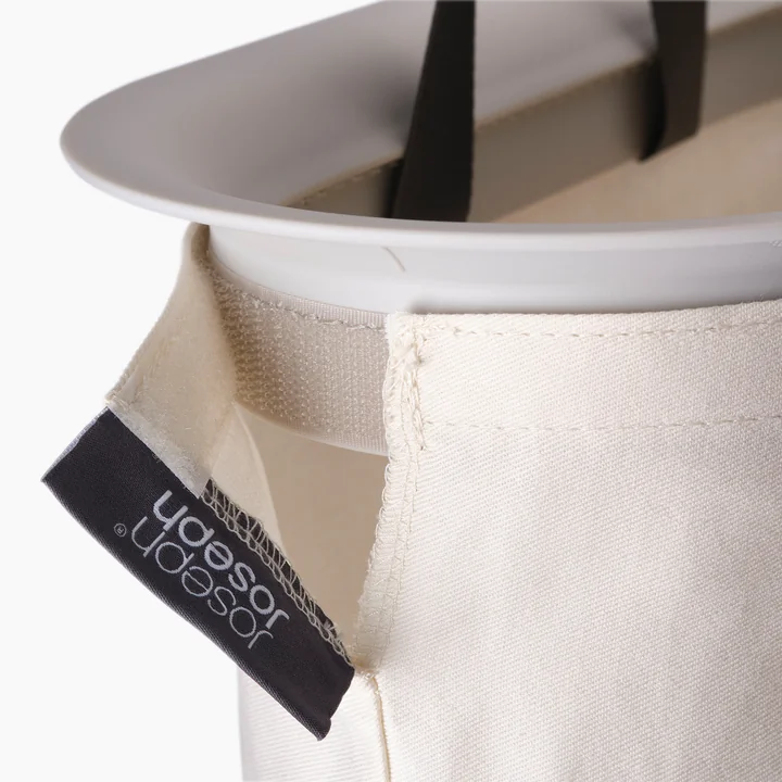 Joseph Joseph - Tota Trio Luxe Panier à linge à trois compartiments 90 l, bambou écru