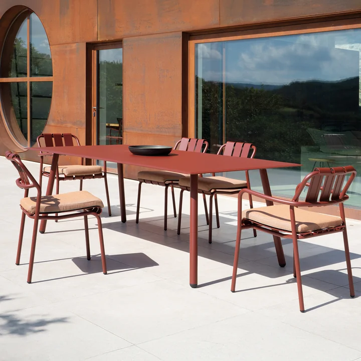 Vermobil - Verdea chaise, chaise avec accoudoirs et table, terracotta