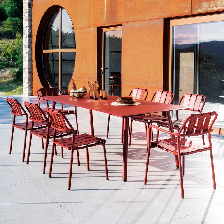 Vermobil - Verdea chaise, chaise avec accoudoirs et table, terracotta