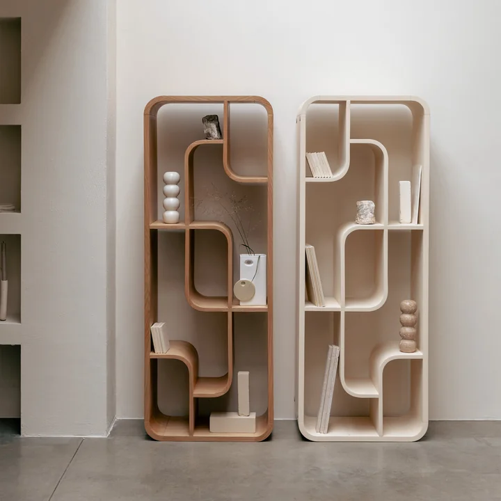 Zuiver - Seven Étagère, chêne naturel et beige