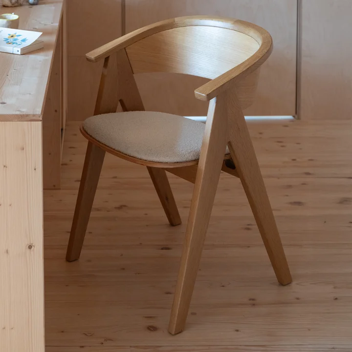 Zuiver - NDSM Chaise avec accoudoirs, chêne naturel