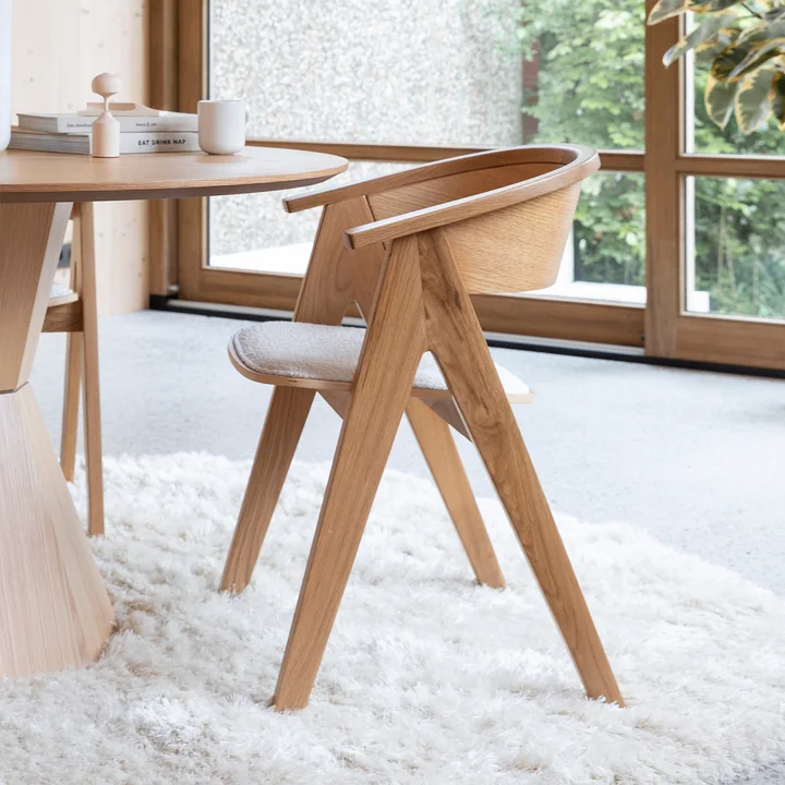 Zuiver - NDSM Chaise avec accoudoirs, chêne naturel