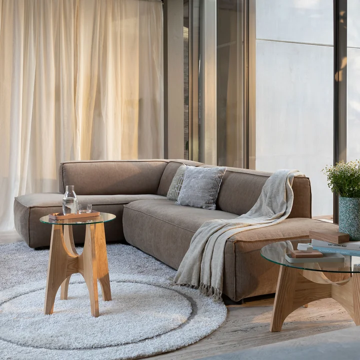 Zuiver - Fat Freddy Rib Canapé d'angle, gauche / caramel