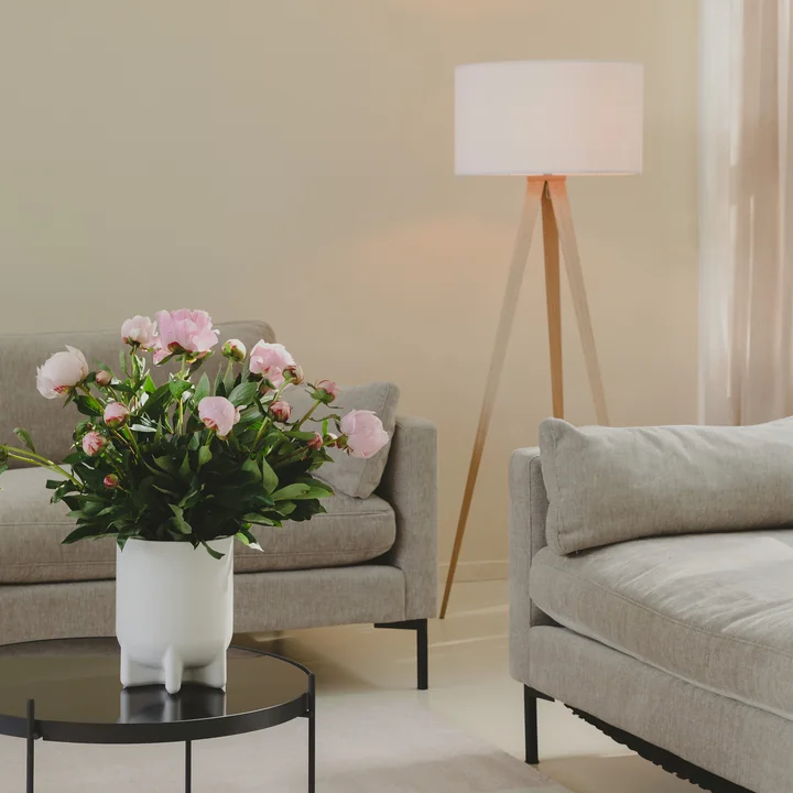 Zuiver - Tripod Wood Lampadaire, chêne / blanc