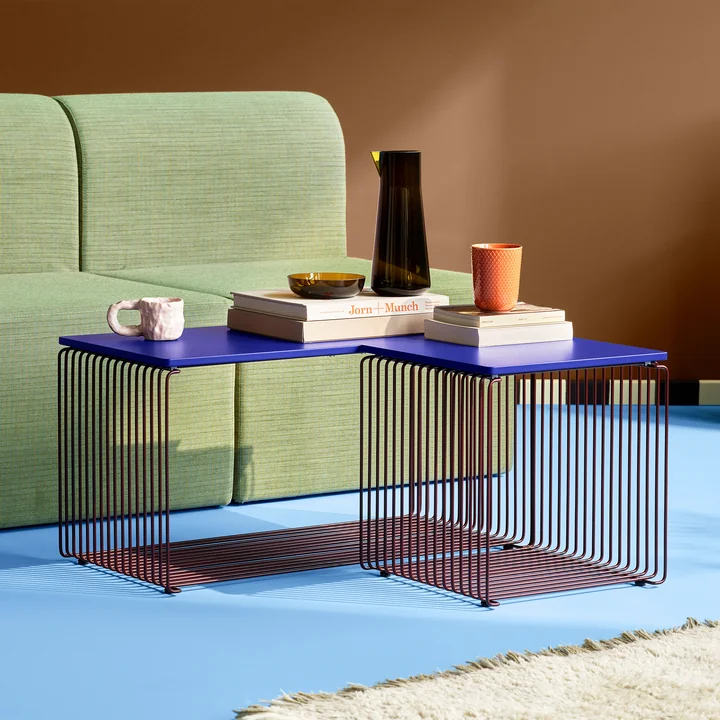 Montana - Panton Wire Étagère / Table d'appoint et étagère Extended, noir-rouge