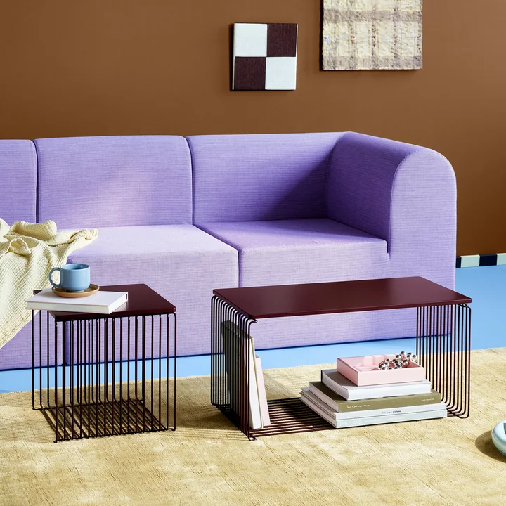 Montana - Panton Wire Étagère / Table d'appoint et étagère Extended, noir-rouge