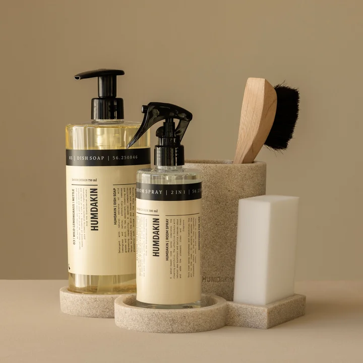 Humdakin - Organiseur de vaisselle en grès avec 4 étagères, naturel