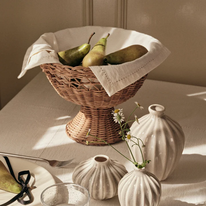 Broste Copenhagen - Emmy Corbeille en rotin, Ø 26 x H 21 cm, natural brown