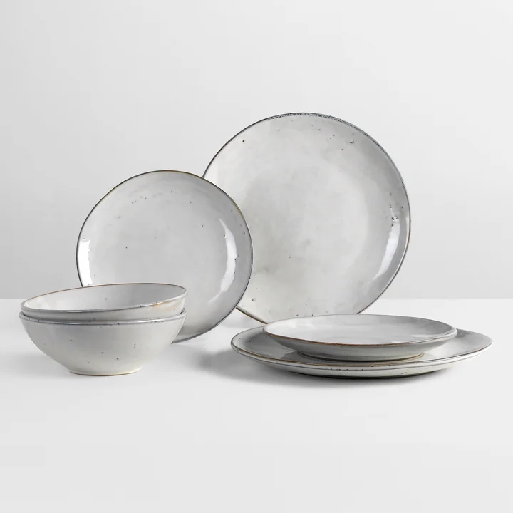 Broste Copenhagen - Nordic Sand Set de vaisselle, sable (6 pièces)