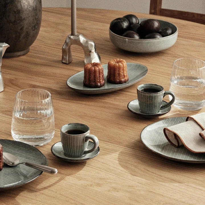 Broste Copenhagen - Nordic Sea Tasse à espresso avec soucoupe, 5 cl, soft blue