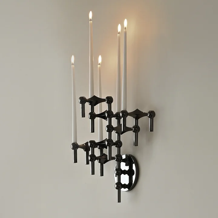 Tissu Nagel - Support mural pour bougeoirs, noir chrome