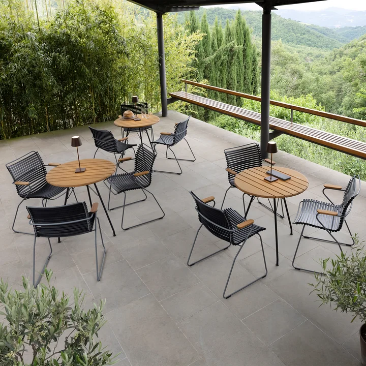 HOUE - CLICK Outdoor Dining Chaise à accoudoirs avec dossier bas