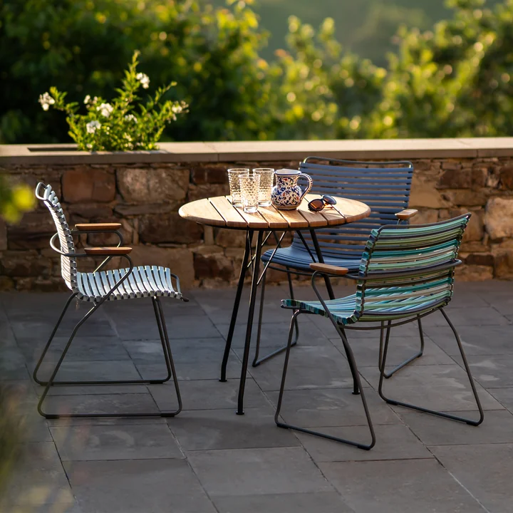 HOUE - CLICK Outdoor Dining Chaise à accoudoirs avec dossier bas