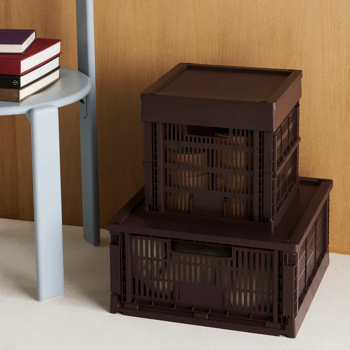 HAY - Colour Crate Cube corbeilles, bordeaux, recyclées