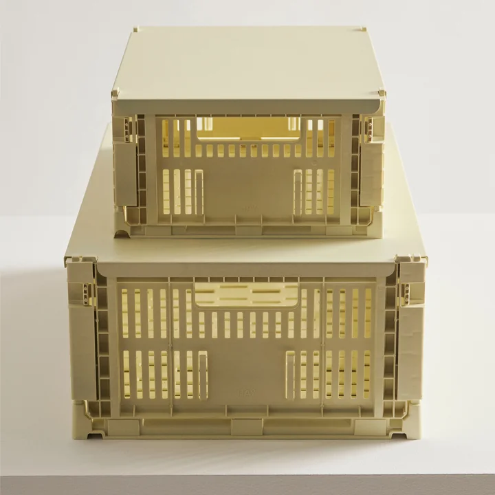 HAY - Colour Crate Corbeille, jaune clair, recyclée